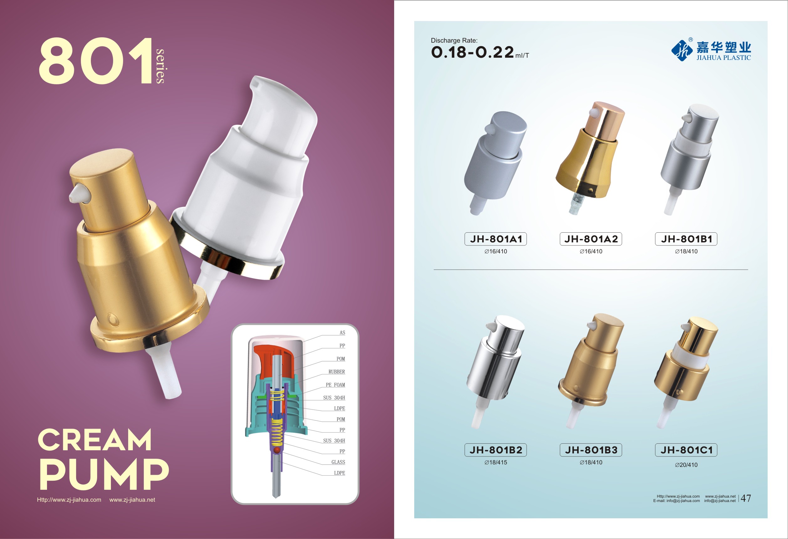 Cream Pump Specification